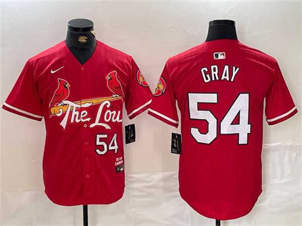 Mens St. Louis Cardinals #54 Sonny Gray Red 2024 City Connect Stitched Baseball Jersey